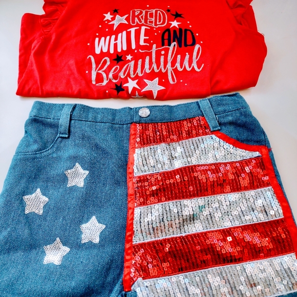 Red White and Blue Shorts and Shirt Combo - Picture 3 of 8